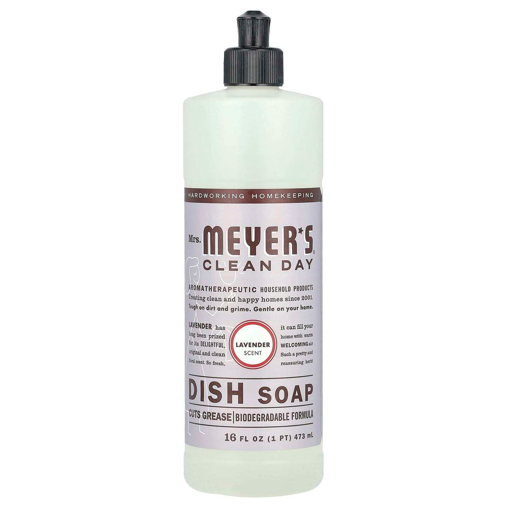 Mrs. Meyers Clean Day, средство для мытья посуды, лаванда, 473 мл (16 жидк. унций)