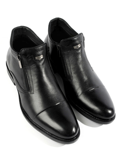 Классические ботинки из натуральной кожи с подкладкой из байки черного цвета