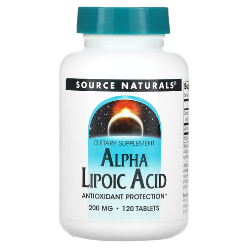 Source Naturals, альфа-липоевая кислота, 120 таблеток