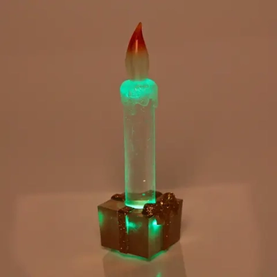 Сувенир с подсветкой «Свеча праздничная» 15 см, золото