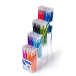 Ручка гелевая Alingar, 0,5 мм, игольчатый наконечник, цвет ассорти (8 цв.), трехгранный пластиковый цветной корпус, в стенде 140 шт.