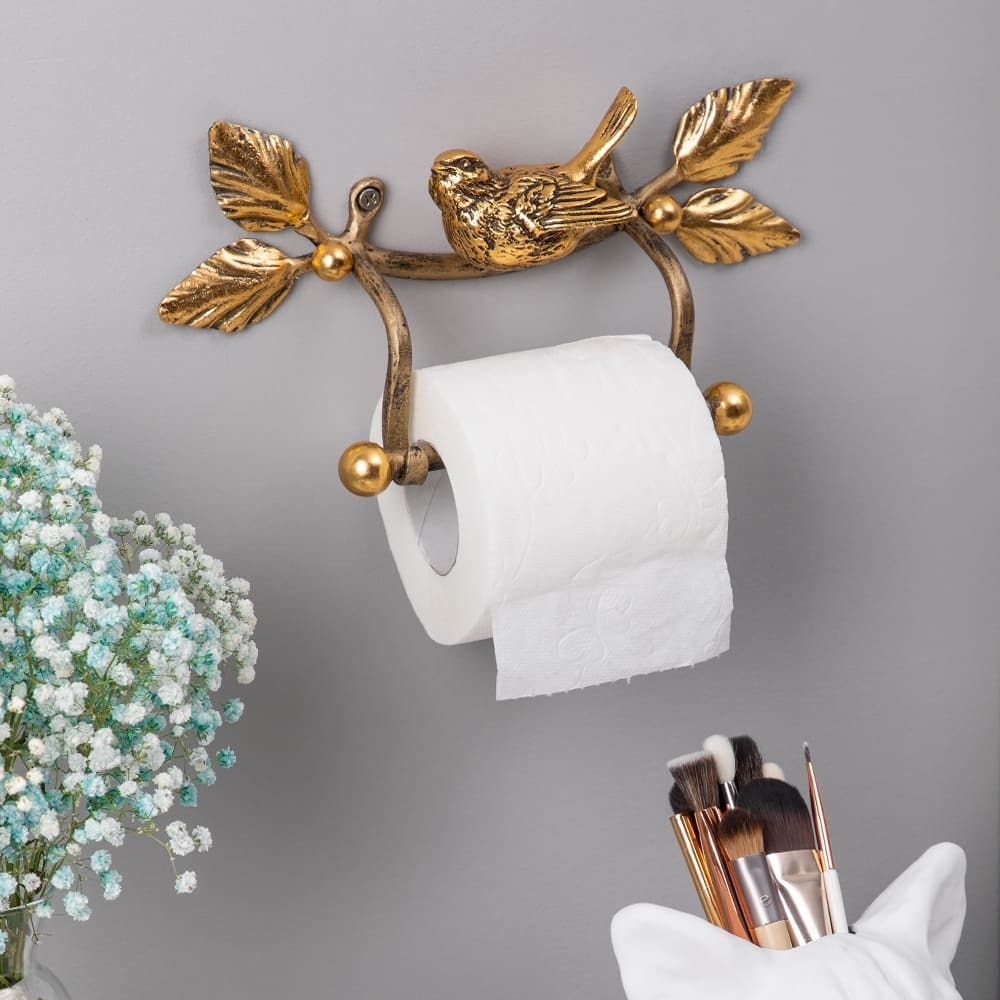 Держатель для туалетной бумаги Птичка Бронза
