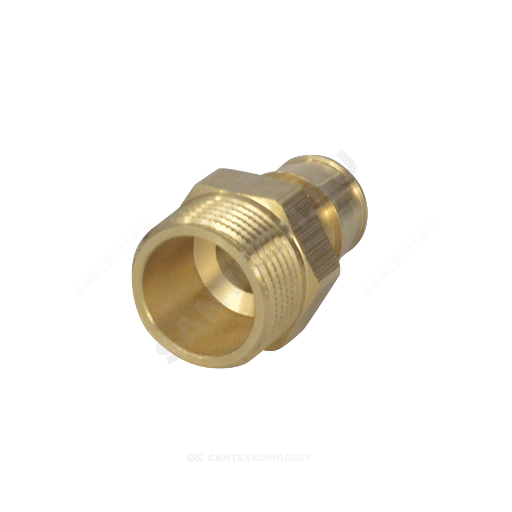 Муфта для PE-X труб радиальная латунь Дн 16х3/4" НР РОС