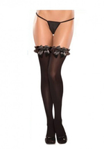 Черные лайкровые чулочки с атласными бантами SL (42-46) (Цвет: черный)