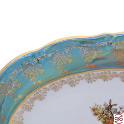 Блюдо овальное Repast Охота зеленая Мария-тереза 38 см