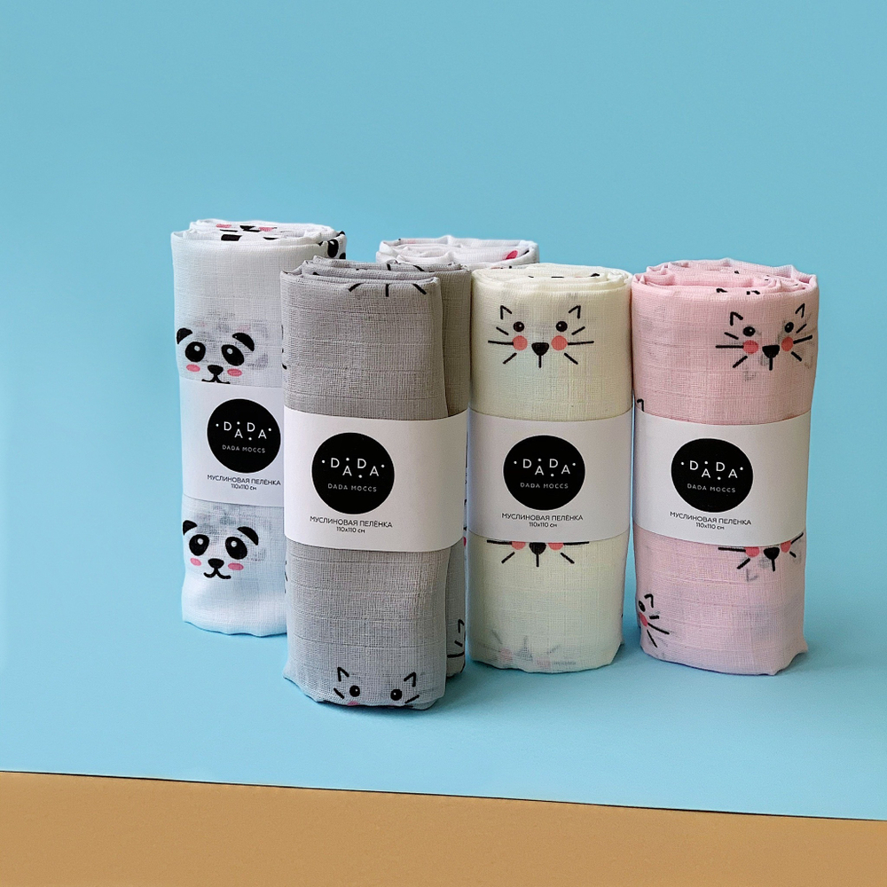 Муслиновая пеленка Cat (pink)