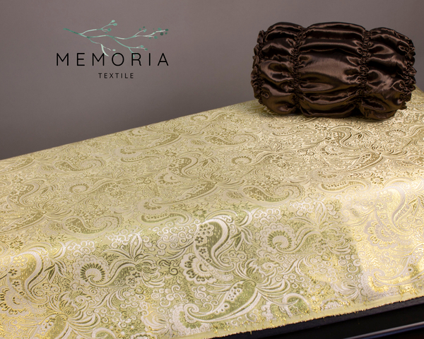 Чехол на гроб "Парча атлас" крышка вгладь, золото-коричневый