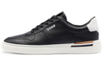 HUGO BOSS leather lace-up round toe low-top sneakers men's black