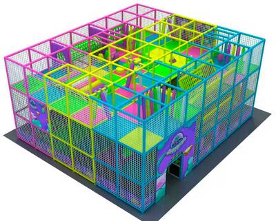 Уличный лабиринт «Звездные приключения» с крышей , 3 этажа. 9,8*8,5*4,8 м