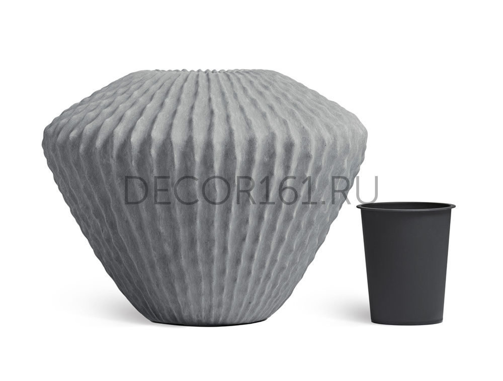 Кашпо-ваза TREEZ Effectory Moho Дизайн-ваза Дымчато-серый песок д-60 см, в-45 см 1/1 41.33-18-23-110-GR-45