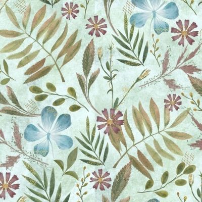 Цветочный паттерн с растительным мотивами