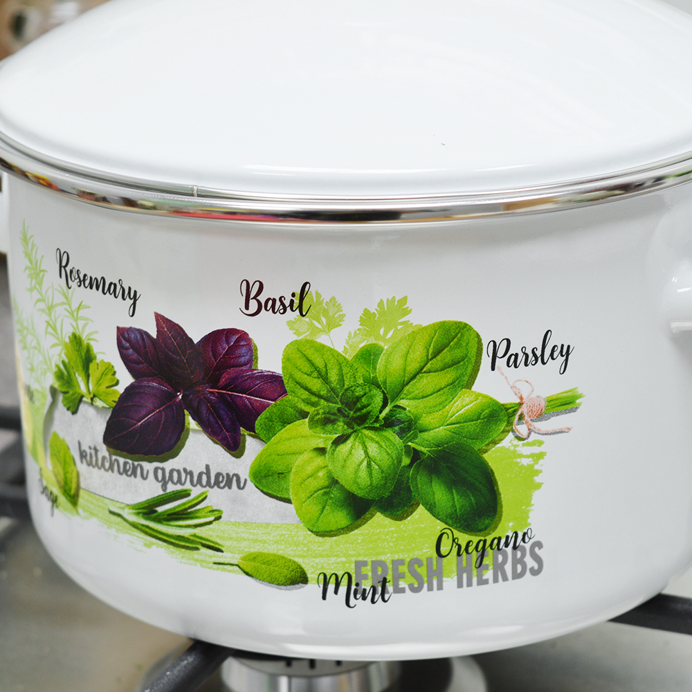 Кастрюля 3л "Базилик" с металлическим ободком