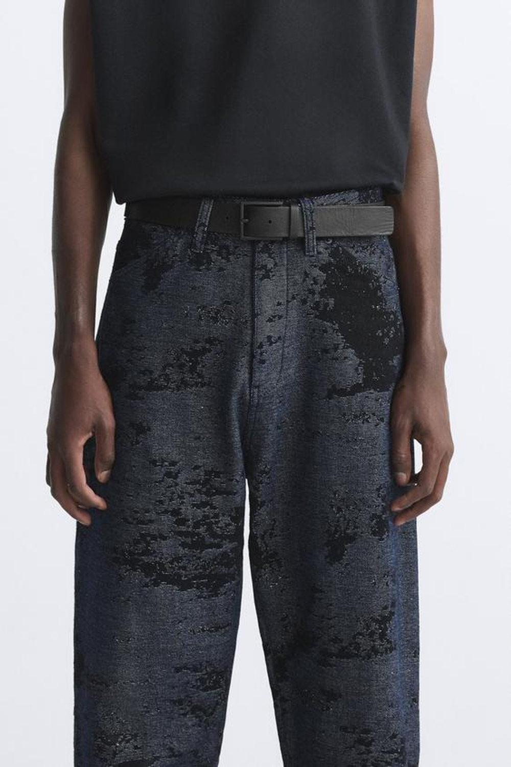 ZARA КОЖАНЫЙ РЕМЕНЬ, ЧЕРНЫЙ