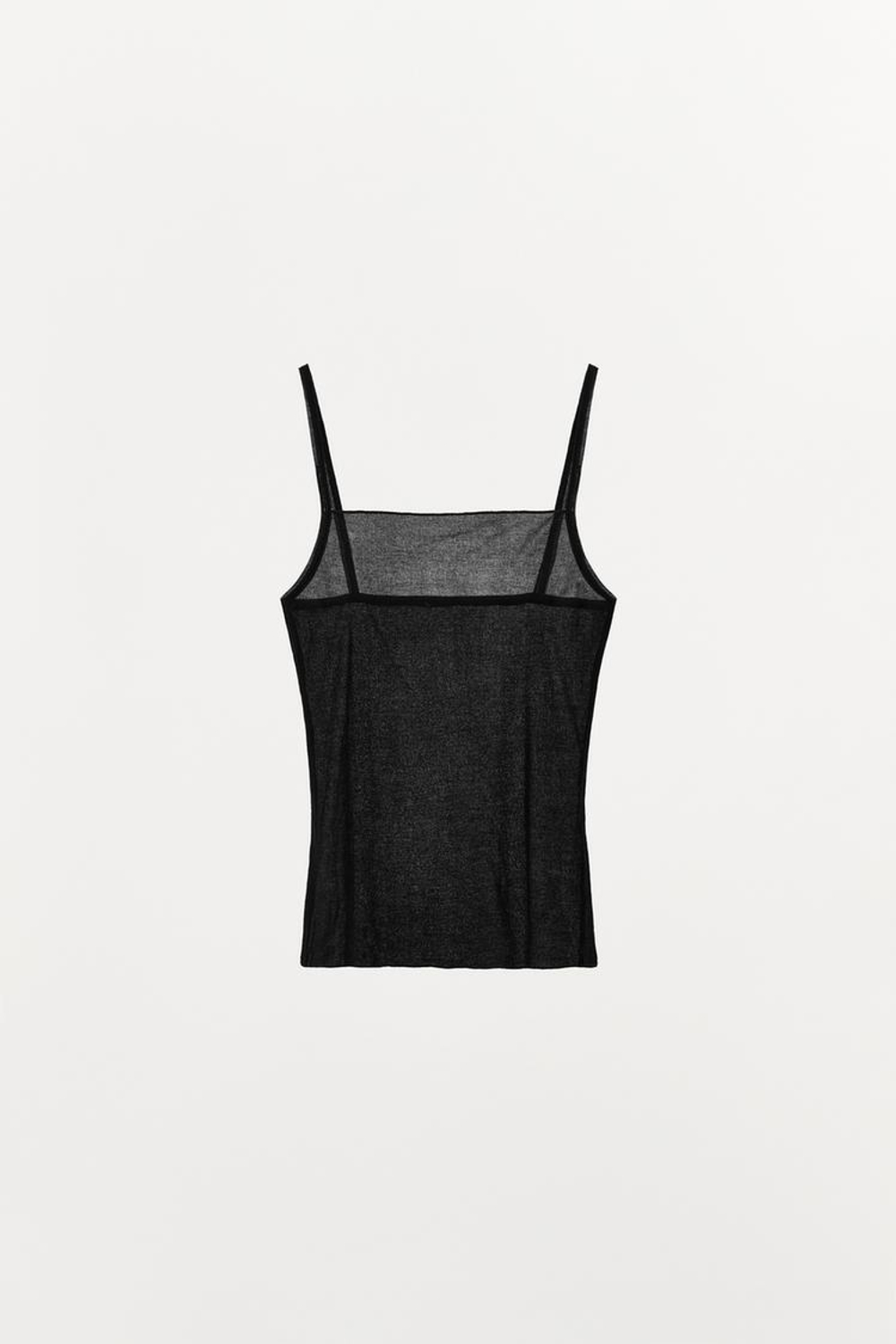 ZARA ТОП НА БРЕТЕЛЯХ SOFT, ЧЕРНЫЙ