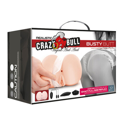 Мастурбатор вагина-анус с вибрацией Crazy Bull Busty Butt (Цвет: телесный)