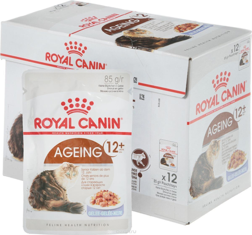 Влажный корм Royal Canin Ageing 12+  для пожилых кошек, в желе, 12 шт x 85 г