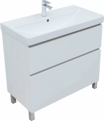 Тумба с раковиной Aquanet Вега 90 344124+323883 белая глянцевая