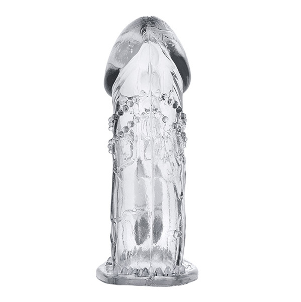 Прозрачная гелевая насадка 13см с клиторальным отростком ToyFa Basic 818016-1