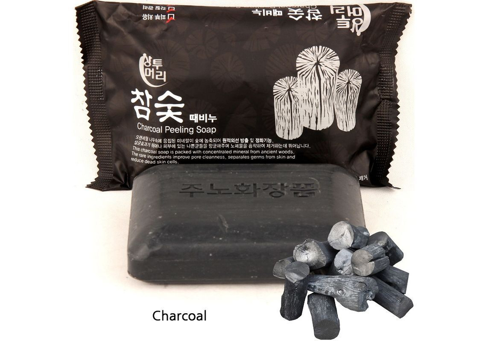 Juno Мыло отшелушивающие с углем - Peeling soap charcoal, 150г