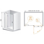 Душевая дверь Cezares Bergamo 120 L BERGAMO-W-B-12-120-C-Cr-L профиль Хром стекло прозрачное