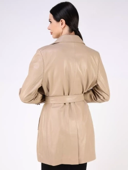 Кожаная куртка осень Турция тренч короткий