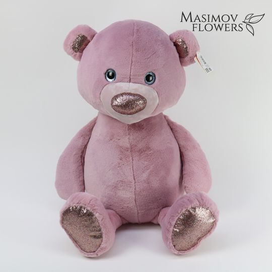 Медвежонок Пушистик сиреневый 60 см