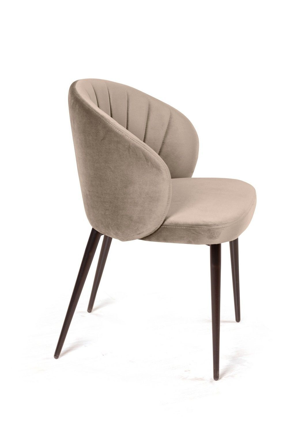 Стул Mont Blanc, бархат пепельно-бежевый 25 / черный конус