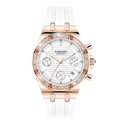 KANGOL Future Series Automatic Mechanical Movement Silicone Strap Watch Women"s Watch White Dial