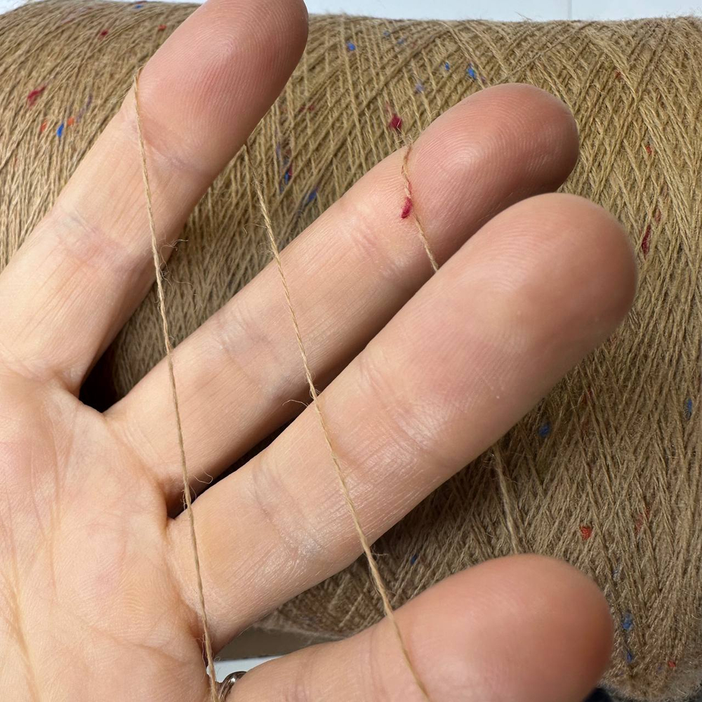 SLUBBY - Luxury Selection by Ri.Go; 98% меринос, 2% вискоза; 1400м/100гр, (2/28); col. 6312, цвет: светло-коричневый с цветными вкраплениями; S502