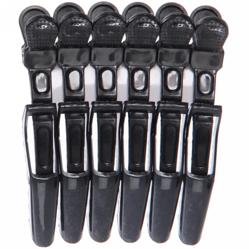 Зажимы парикмахерские 6шт «KLEVER», цвет черный, 11,5см