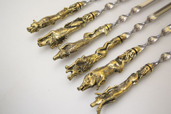 Шашлычный набор «Звери» на 6 шампуров