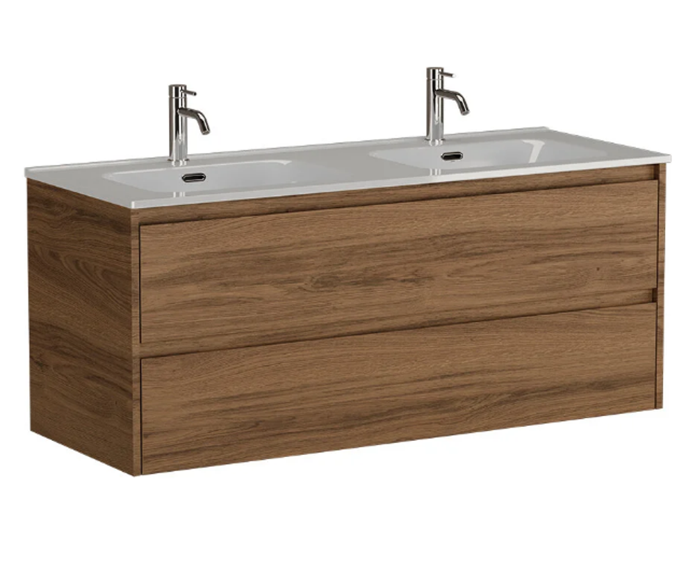 Тумба подвесная SANCOS Libra 1190х450х500, c двумя ящиками оснащенными доводчиками, дуб чарльстон, арт. LB120-2ECH