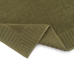 Коврик для ванной с фактурным бортиком оливкового цвета из коллекции Essential, 50х80 см
