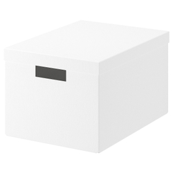 IKEA TJENA  (ИКЕА ТЙЕНА)  -  Контейнер с крышкой, белый, 25x35x20 см