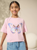 Футболка для девочки Next AM0-630, 3 шт., Мятный, Розовый, Синий