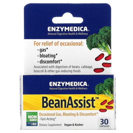 Для пищеварительной системы Enzymedica, BeanAssist, 30 капсул