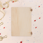 Деревянная открытка "С Днём Рождения!" ручная работа, светлый, мишка, 12х8 см