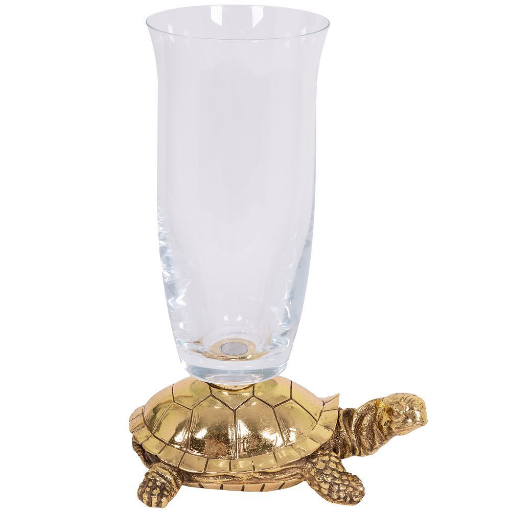 Ваза для цветов Черепаха с чашей Аура Бронза