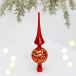 Верхушка на ёлку 26 см «Золотой узор» красный