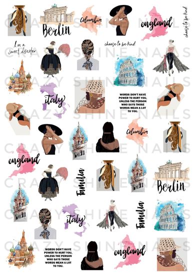 Слайдер-дизайн Crazy Shine Nails mini: Европа