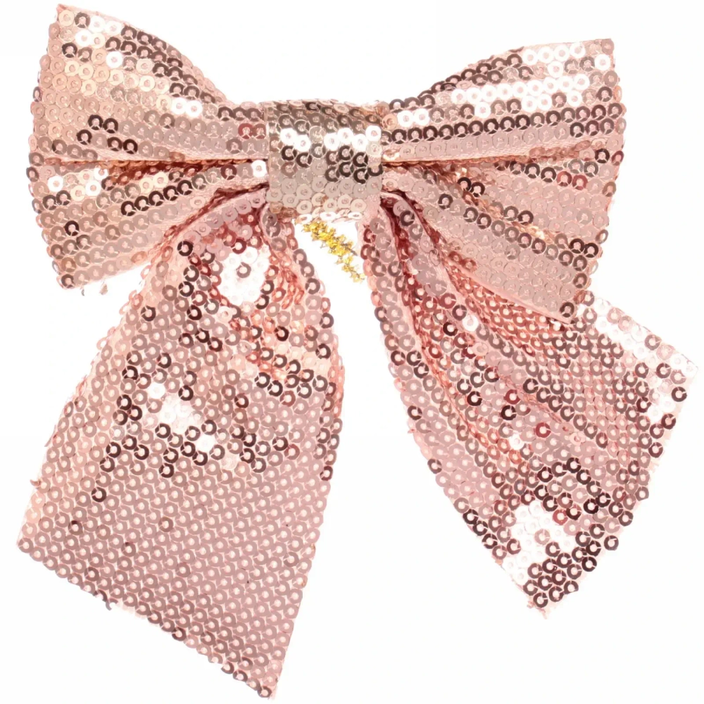 Бант на ёлку «Блеск» 12*14 см (набор 4 шт), Розовое золото
