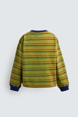 ZARA X DISNEY ФУТБОЛКА В ПОЛОСКУ С НАШИВКОЙ DAISY DUCK, ЗЕЛЕНЫЙ