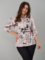 Рубашка Р-001/бежевый-газета