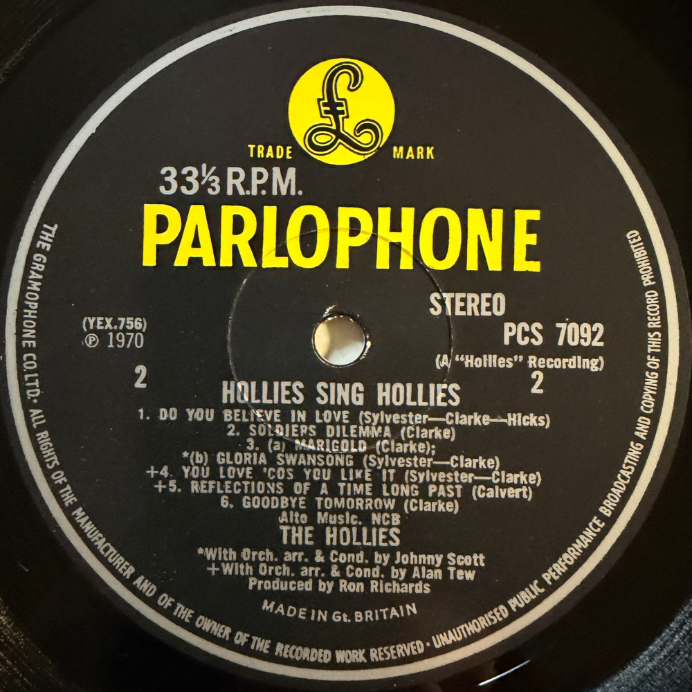 The Hollies - Hollies Sing Hollies (Англия 1969г.)