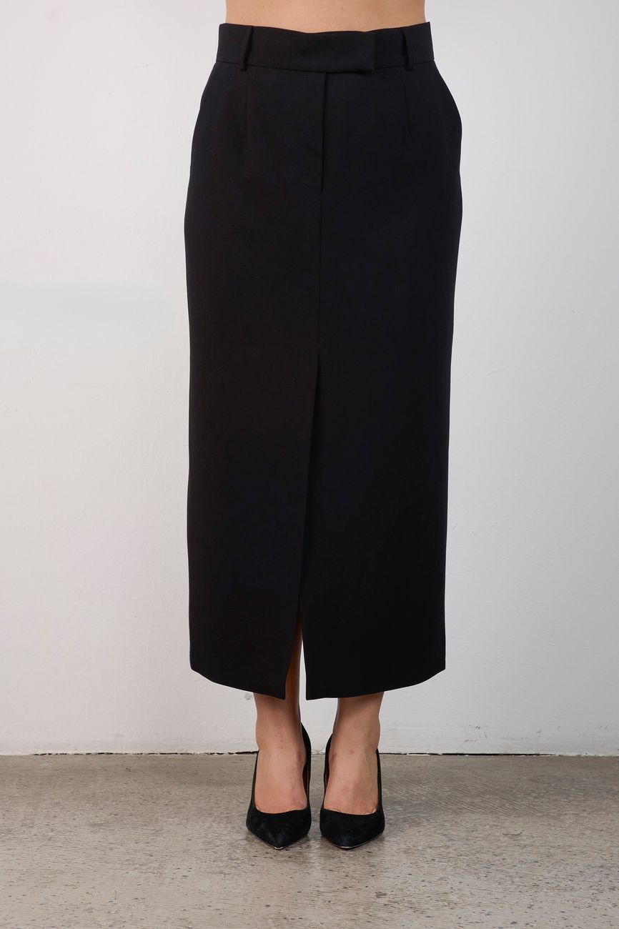 Юбка макси со шлицей спереди, черный