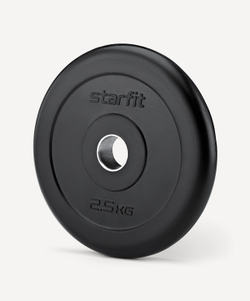 Диск обрезиненный BB-202 d=26 мм, стальная втулка, черный, 2,5 кг