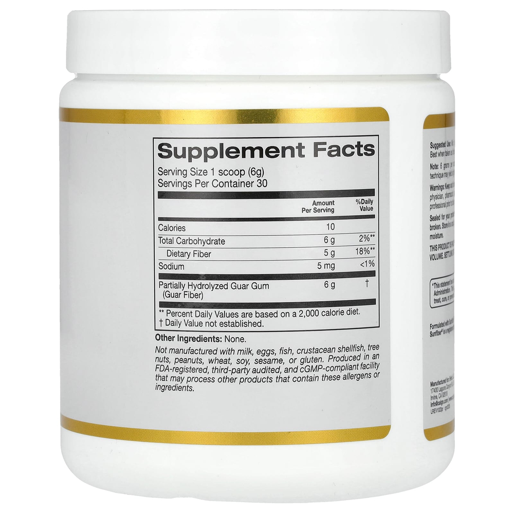 California Gold Nutrition, Пребиотическая клетчатка, 180 г (6,3 унции)