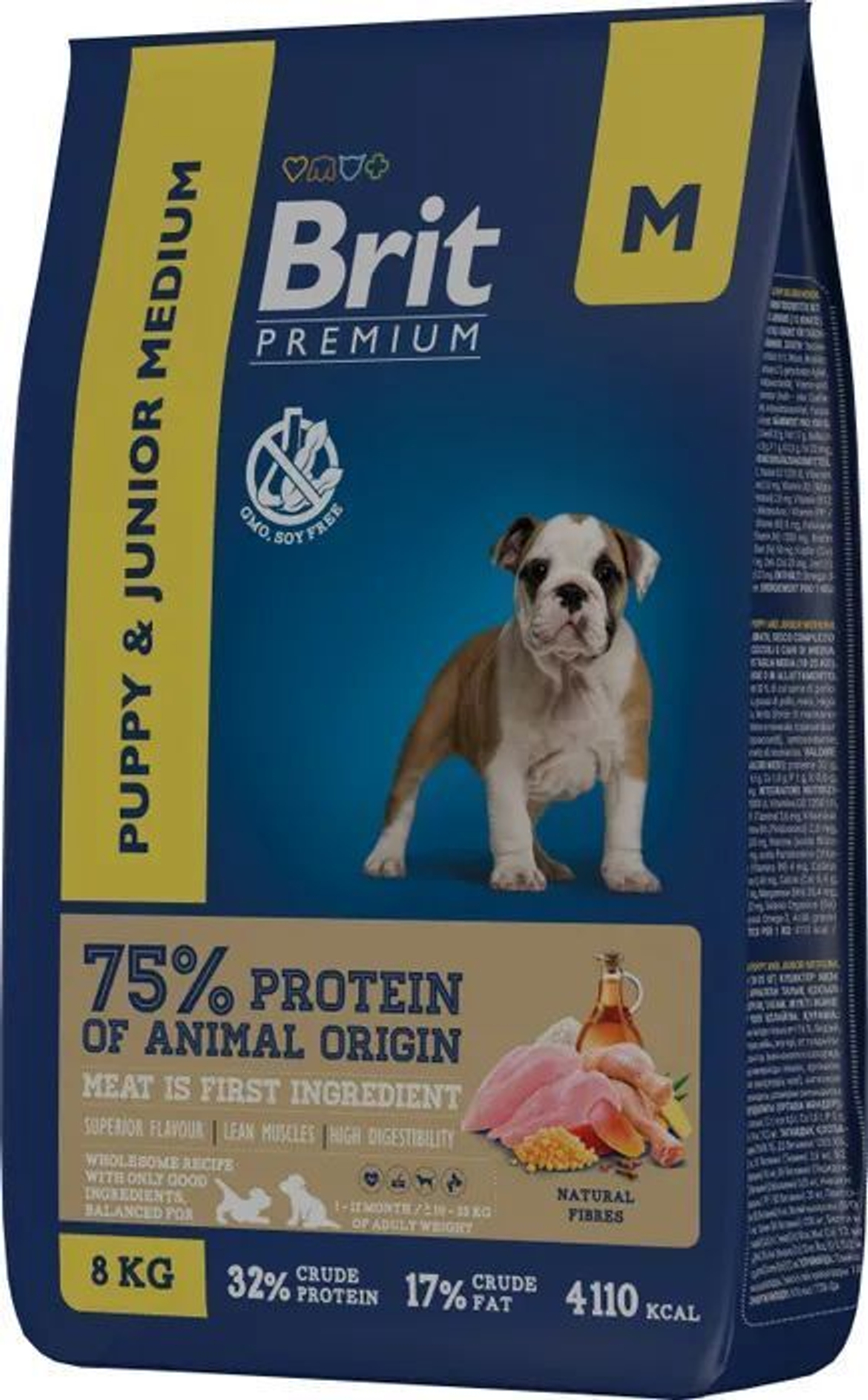 Корм для щенков сухой PREMIUM "Dog Puppy and Junior Medium" для животных средних пород, с курицей, 8 кг