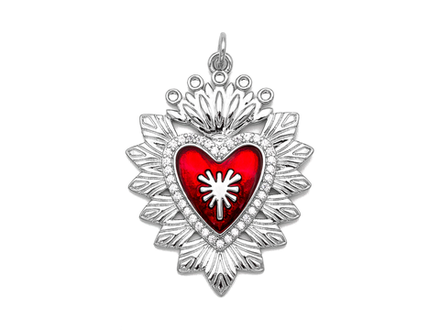 Подвеска "Сердце" 32мм, с эмалью