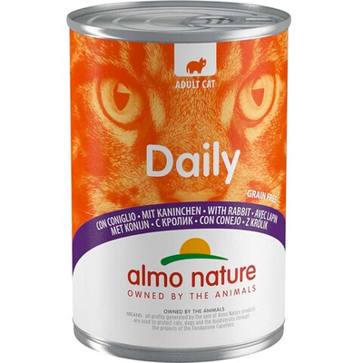 Almo Nature консервы для кошек "Daily" с кроликом 400 г банка